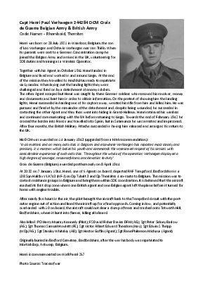 A preview of a PDF biography for Verhaegen, Henri Paul